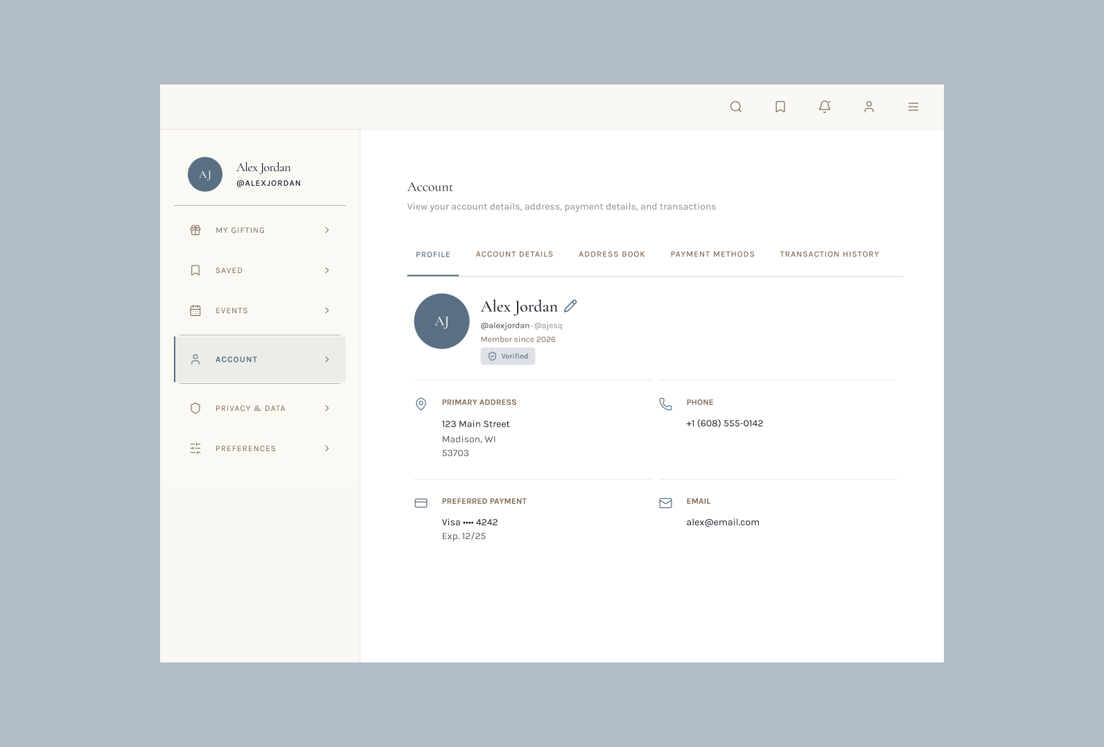 Account hub final screens composite