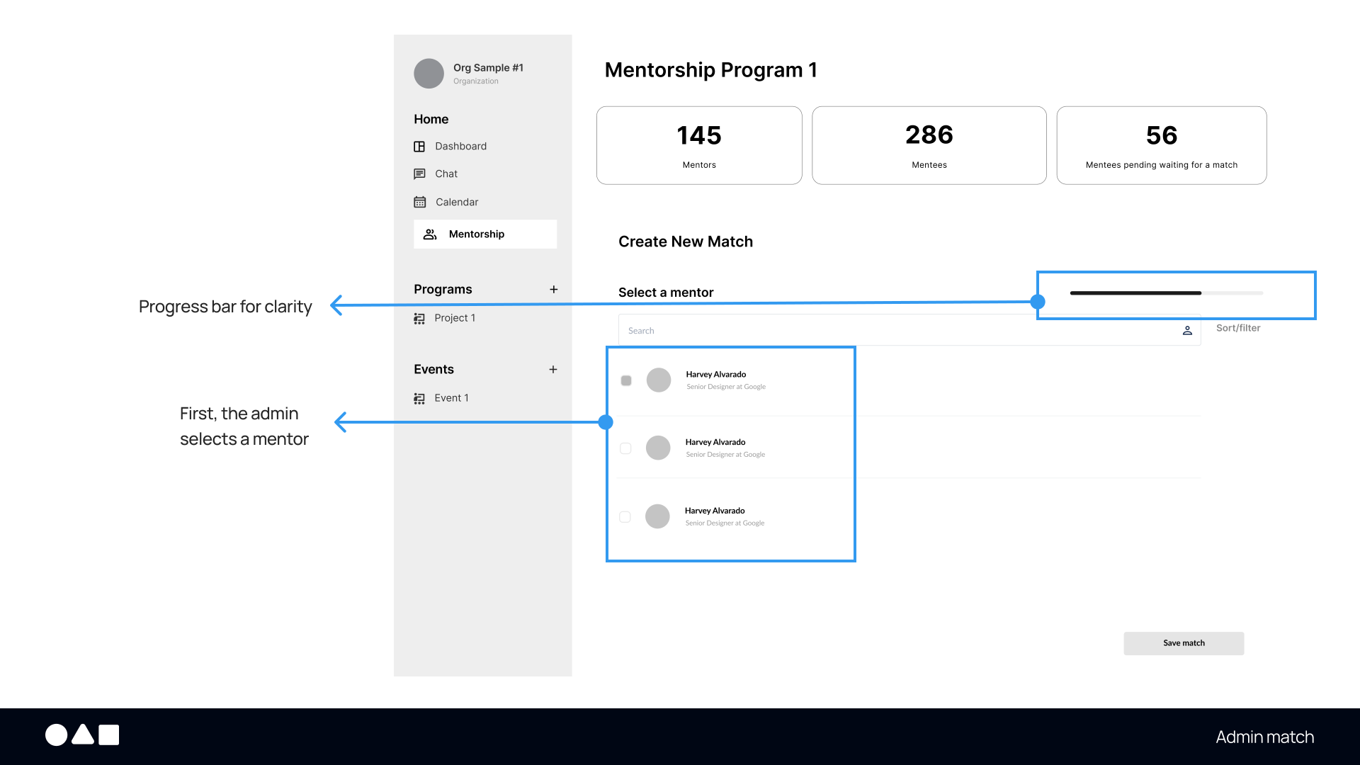 Lo-fi wireframe — screen 1