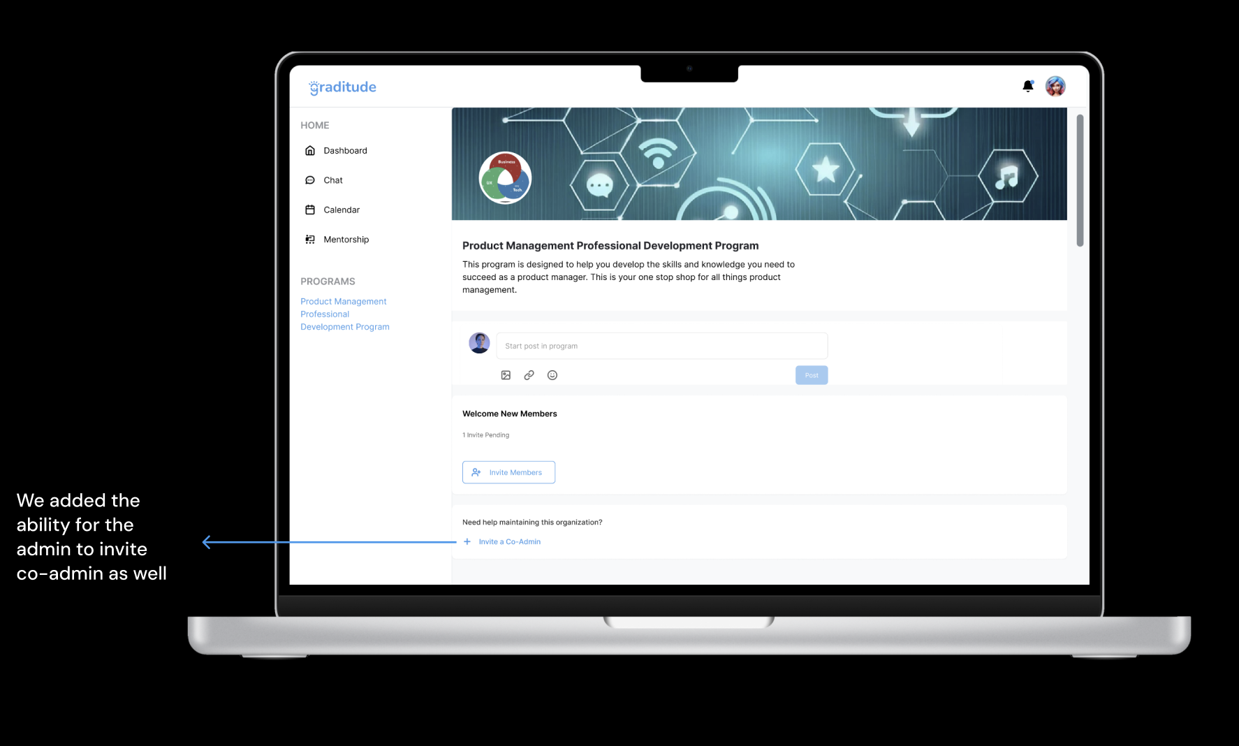 Invite co-admin — screen 1